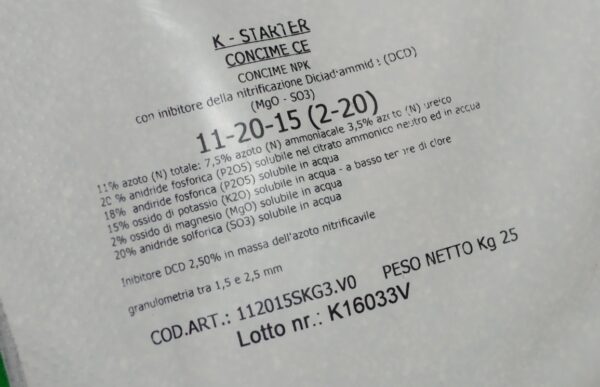 KGREEN STARTER CONCIME AD ALTO TITOLO IN FOSFORO CON AZOTO A LENTA CESSIONE  PER TAPPETI ERBOSI SACCO DA 25 KG - Zambonin Agricoltura